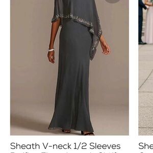 Elegant Dusty Rose Sheath Dress with V-Neck and Half Sleeves